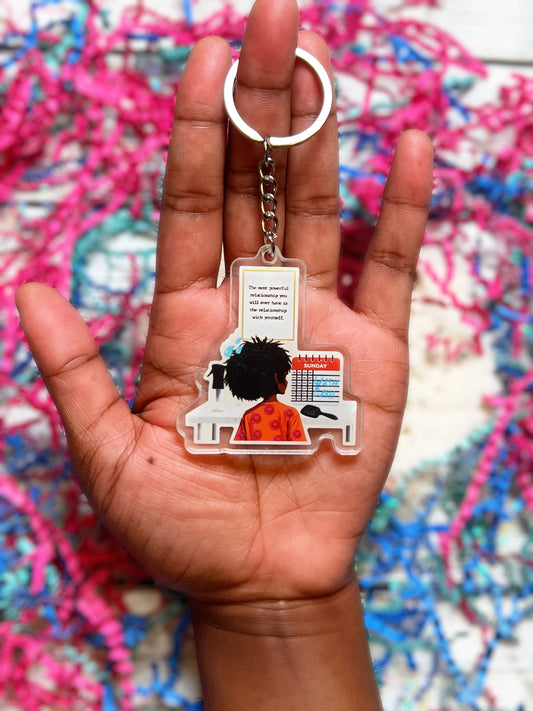 Wash Day Affirmation Keychain