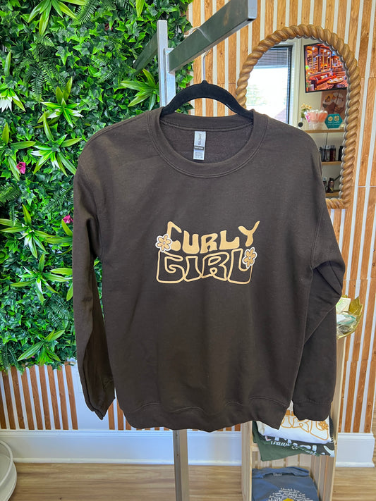 Curly Girl Chocolate Crewneck